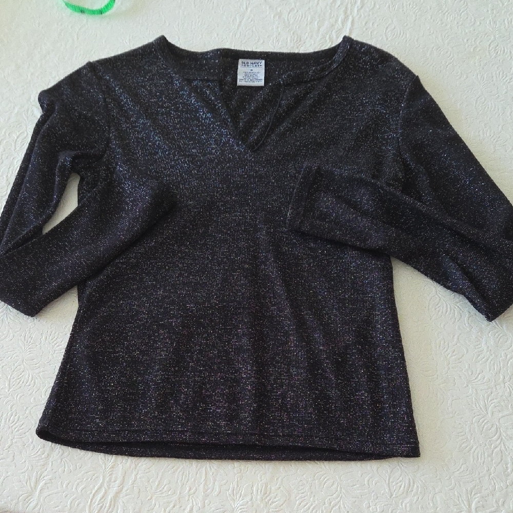 Old Navy Glittery Black V-Neck Top